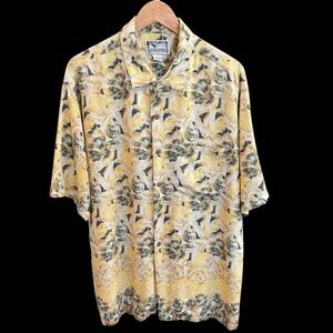 Island Republic Hawaiian Pineapple Print Button Down Short Sleeve Shirt Sz L #69